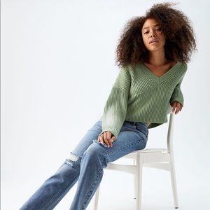 Kendall & Kylie Cropped Side Slit Sweater